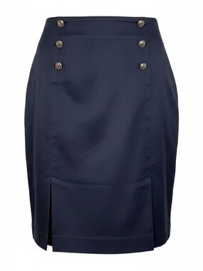 Jones New York Signature Sailor Button Pencil Skirt | Navy Blue Size 8